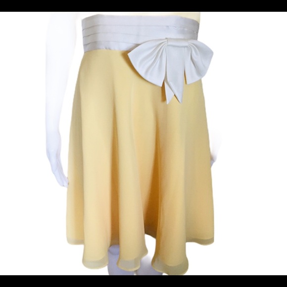 ALFRED ANGELO Rockabilly Halter Neck Cocktail Dress With Bow Corsage Yellow 10 - Picture 6 of 10